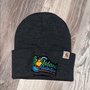 Carhartt Charcoal Cuffed Beanie with Island Nutrition Patch